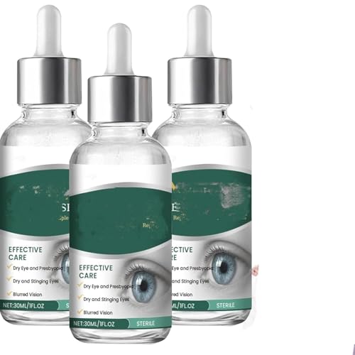 Genérico Gotas De Ojo Seco para Humanos, Los Ojos Lubricantes Caen, para Los Ojos Secos, Las Lentes De Contacto, Alivia Los SíNtomas, Strensed & Tearyeyes,3PCS