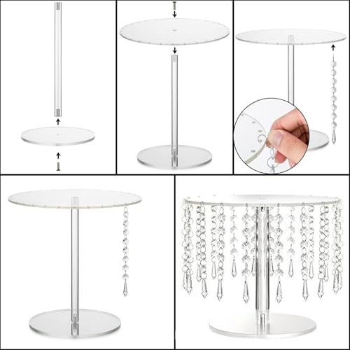 Présentoir à gâteaux acrylique table fête support transparent