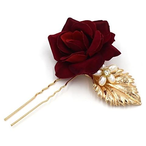 Horquilla de pelo para novia YAZILIND con rhinestone hecho a mano Cover