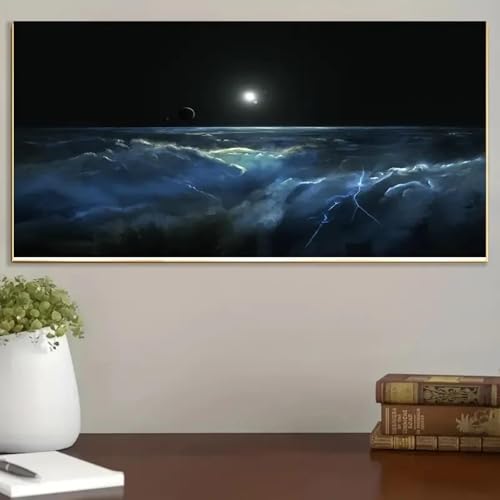 Toile univers paysage 70x140 cm sans cadre pour decoration murale de bar et cafe moderne