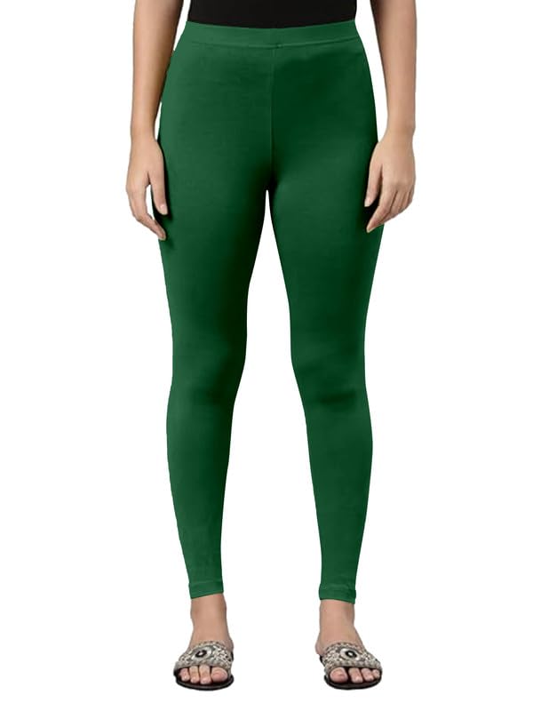 Image of TRENDMALLS Women's Super Combed Cotton Elastane Stretch Ankle Length Leggings with Ultrasoft Waistband
