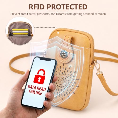 Image of APHISON Small Crossbody Bags for Women, Lightweight Vegan Leather Cell Phone Purse, Cute Purses with Tassels