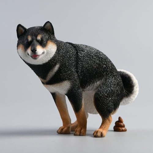 Estatua de Shiba Inu Mini, Figura de Resina Negra miniatura 4