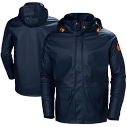 Helly Hansen Workwear Unisex gale Helly Hansen Workwear, 590 Navy, XL UK | Adjustable Hood & Neoprene Cuffs, Packable Rain Jacket for Fall, Fishing Jacket, Napoleon Pocket with Headphone Port