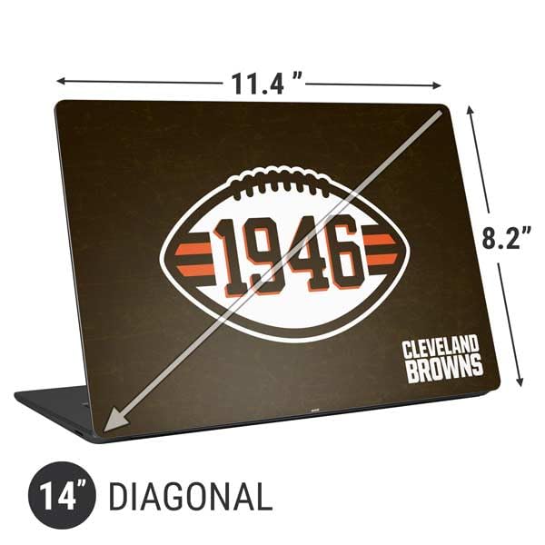 Skinit Laptop Decal Skin Compatible with Universal Laptop 14in (11.4 x 8.2in) - Officially Licensed NFL Cleveland Browns Alternate Distressed Design
