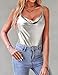 VIDUSSA Women's Shimmer Camisole Tops Cowl Neck Sleeveless Sparkle Blouses Summer Tank Shirt Silver XL