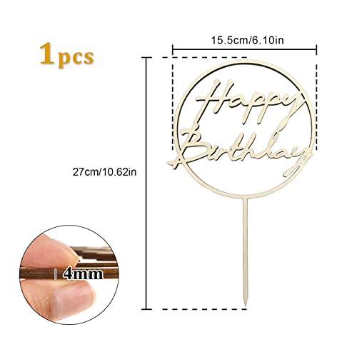 Topper Torta Compleanno, Cake Topper in Legno con