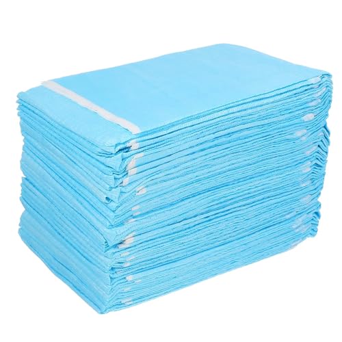 LALADEFIEE 30 Piezas Baberos Desechables para Ancianos Diseño y Antiaceite Toallas de Alimentación Cómodas y Seguras Color Azul Protección Práctica para Adultos