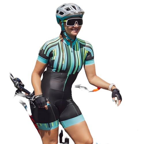 Combinaison triathlon respirante jaune pour femme cycliste à manches courtes