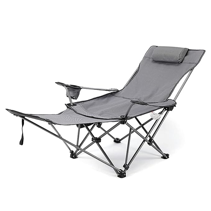 Picnic Chair with Armrest Side Table Outdoor Chair | Portable Folding Chair for Travelling Camping Balcony Lightweight Recliner