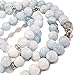108 Bead Aquamarine Japa Mala Necklace – Handmade Yoga Jewelry with Lotus Charm – 8mm Natural Gemstones for Meditation, Chakra Bracelet, Reiki & Spiritual Balance – Stretchy Unisex Design