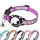 AgoumLux Airtag Katzenhalsband AirTag Halsband Katze Reflektierend mit Sicherheitsverschluss Glocke Katzenhalsbänder mit Airtag Hülle Verstellbar für Katzen, Violett, XS(17.5-23 cm)