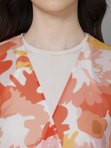 Image of PURYS Floral Print Shrug for Women | Lightweight Georgette Kimono| Versatile Casual Shrug for Layering and Summer Fashion