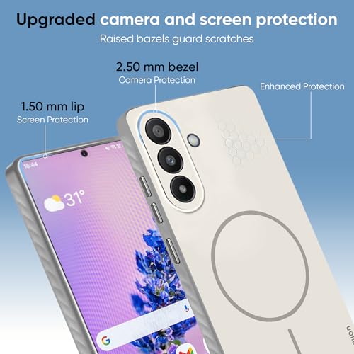 Image of KARWAN Slim Shockproof Back Case Cover Compatible with Samsung Galaxy S24,Dual Layer Armor Protection with Matt Finish, Heavy Duty Cover with Magnetic MagEase Wireless Charging (Grey)