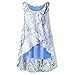Produktbild MRULIC Geschenk Zum Muttertag Frauen Sleeveless Chiffon Solide Weste Bluse Tank Tops Camis Kleidung (A-Blau,EU-48/CN-3XL)