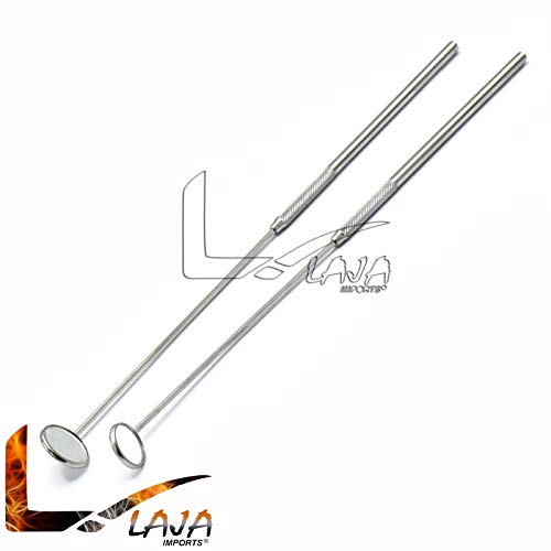 Set of 2 LARYNGEAL BOILABLE Hygiene Dental Mirrors with Handle #4#5 (LAJA IMPORTS Brand)