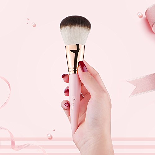 Anne's Giverny Kabuki Large Bronzer Brush Loose Powder Foundation Make Up Brush For Blending Blush Makeup (Pink) #TOP6