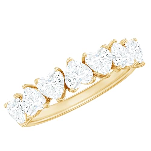 Certified Lab Grown Diamond Eternity Ring, Ef-Vs Quality, Diamond Heart Wedding Band For Women - Ready To Gift