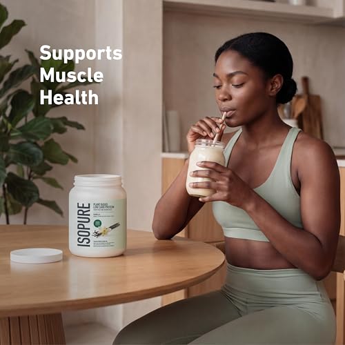 Isopure Plant-Based Protein Powder – 20g Organic Pea and Rice Protein with a Complete Amino Acid Profile – Supports Muscle Recovery & Lean Nutrition, Vanilla, 20 Servings - image 8