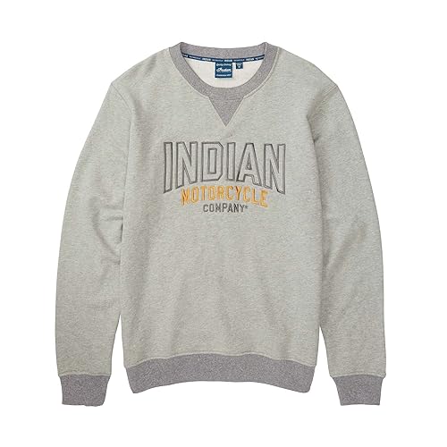 Indian Motorcycle Men's Embroidered Ringer Sweatshirt, Gray - Main Image