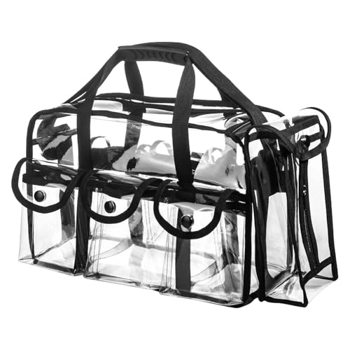 Sacos de Maquilhagem Transparentes com Zíper,Impermeável com Alças - Estojo Versátil para Artistas de Maquilhagem em Viagem - Para Transporte em Eventos, Praia, Alças, Adequado para Líquidos e