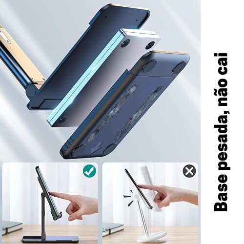 Suporte para Celular Tablet Mesa Articulado Altura e Base Extensível (Branco)