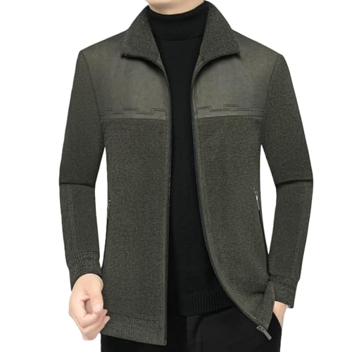 Veste décontractée pour homme automne hiver veste couleur contrastée homme mûr
