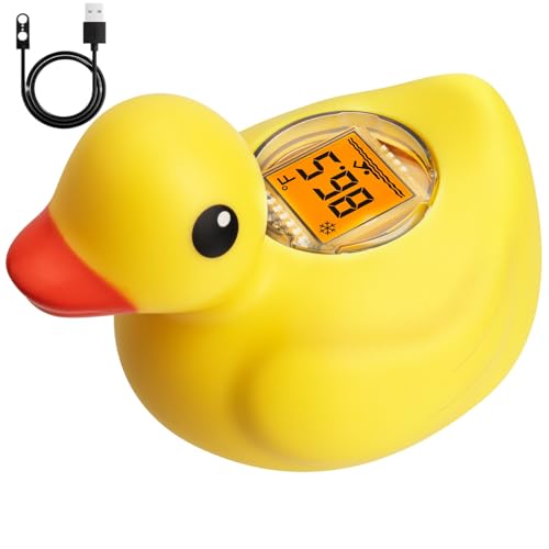 Rechargeable Baby Bath Thermometer-IP68 Waterproof-BPA-Free Bath Thermometer Baby Safety-Fast Temperature Reading& Backlit Display for Infants, Toddler by AXHHTVCGY