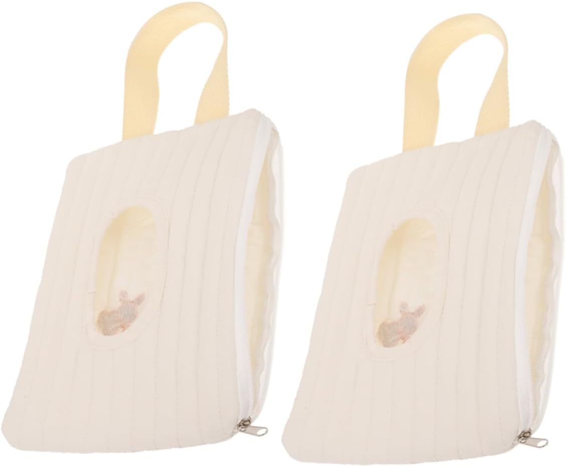 LABRIMP 2pcs Portable Wipes Case and Travel Wipe Holder for Diaper Bag Refillable Embroidered Rabbit Design Suitable for Nursery and Bathroom Use
