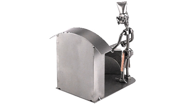 Steelman24 I Omini di Viti Pittore con Piastra di Incisione Personale I Idee Regalo Originale I Soprammobili in Metallo I Modellino