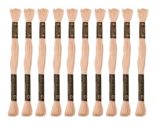 Image of 12 Skeins Embroidery Floss is Egyptian Long Fiber Cotton of 8.75yds Each Cotton Cross Stitch Threa for Hand Embroidery DIY Creation and Friendship Bracelet String. (12, Misty Rose)