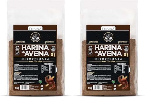 Drasanvi HARINA AVENA SABOR CHOCOLATE 1Kg SPORT LIVE (Paquete de 2)