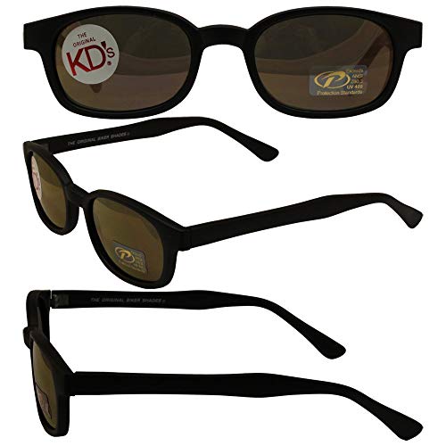 Pacific Coast Sunglasses The Original KD's Biker Shades By PCSUN Matte Black Frames Gold Mirror Lenses. As Seen On Grandsons of Anarchy