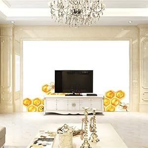 ZCFGG 3D Moderne Kunst Zelfklevende Grote Muurschildering Wit geometrisch mode 250 x 200cm TV Achtergrond Slaapkamer…