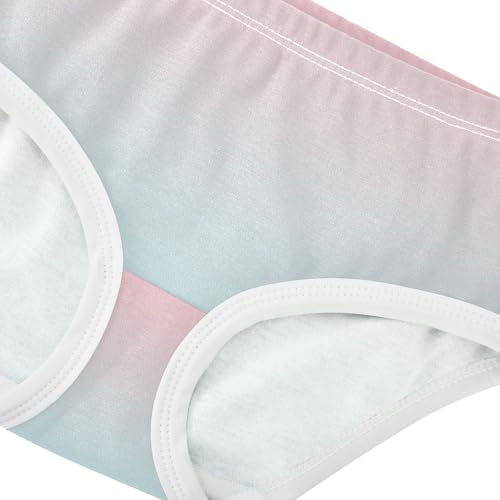 Joisal Blush Pink Pale Turquoise Gradient Panties for Girl Toddler Girls Underwear Cotton Fun Briefs Kids Undies 2t4