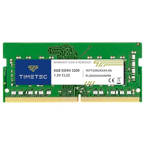 Timetec Premium 8GB DDR4 3200MHz (PC4-3200AA) PC4-25600 SODIMM Laptop RAM – 260-Pin 1.2V CL22 Non-ECC Unbuffered Memory Module for Laptop