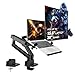AVLT-Power Laptop and Monitor Stand - Mount 15.6" Notebook and 32" Monitor on 2 Full Motion Adjustable Arms - Organize Your Work Surface with Ergonomic VESA Monitor Mount
