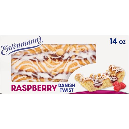Entenmann's Raspberry Danish, Filled Flaky Pastry, 14 oz Box