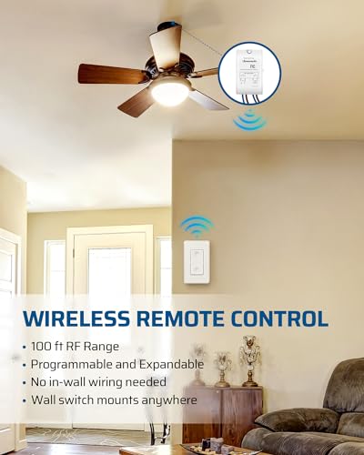 Image of DEWENWILS Wireless Light Switch Kit, No Wiring, 10A /1000W