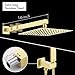 KES Gold Shower Faucet Set, Shower System 10 Inches Rain Shower Head with Handheld, Shower Faucets Sets Complete Pressure Balance (cUPC Certified Shower Valve Included), XB6230F18-BZ