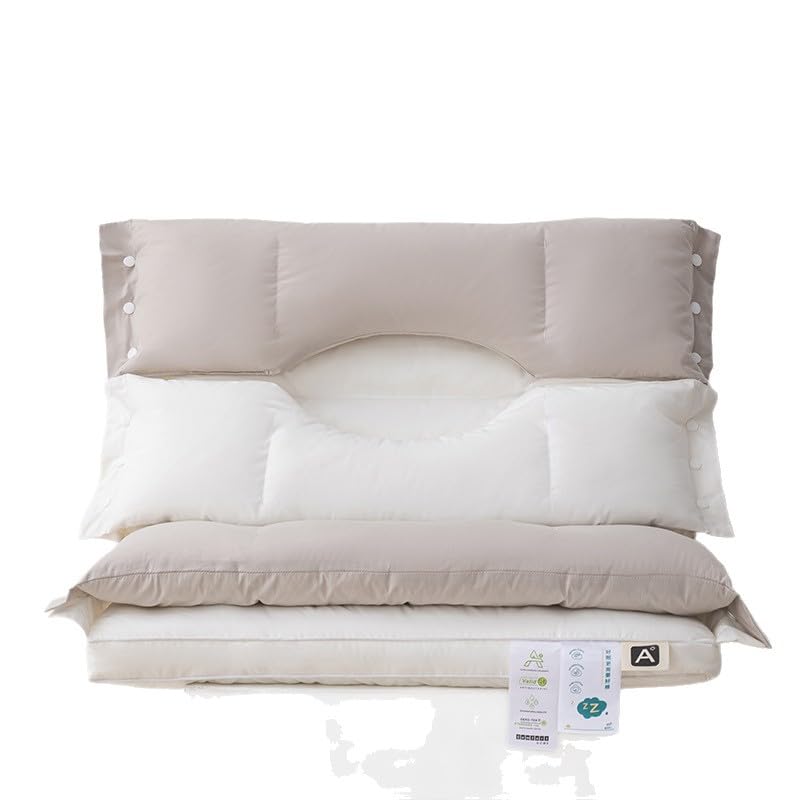 RENOTEIT No pressure on face, no pressure on ears, pure cotton single person home nap pillow (Medium pillow)