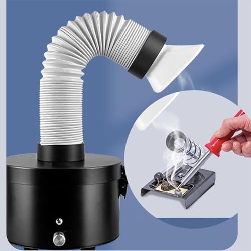GJLRS Absorbedor de Humo de Soldadura de Escritorio de 35W, Velocidad 3000±10% RPM, Nivel de Ruido 50.dB/A, con Manguera Ajustable de 360°, Filtro de Tres Capas, Ajuste de Viento