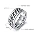 MMTTAO Men's Spinner Fidget Chain Ring Rotation Anxiety Relief Wedding Band for Men Women 8MM Stainless Steel Intertwine Ring Motorcycle Biker Bicycle Punk Rock Male Engagement Band, Silver, Size 6.5