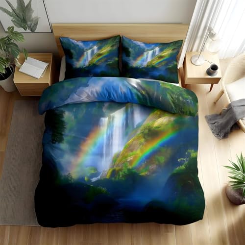 Housse de couette 200x200 zippée facile à enfiler parure cascade
