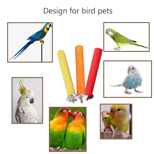 Image of Hamiledyi Bird Perches for Cage Grinding Sand Bird Perches 8pcs Claw Trim Cage Perches Stand for Starlings, Parakeets Lovebirds Canaries Green Cheeked Conures (0.78 in Diameter)