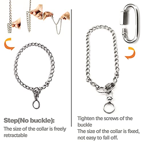 Hongsage Dog Chain Necklace Metal Stainless Steel Leash Training Choke Collar Adjustable Buckle 360 Degree Rotation Head Dog Gift For Medium Large Dogs thumb #5