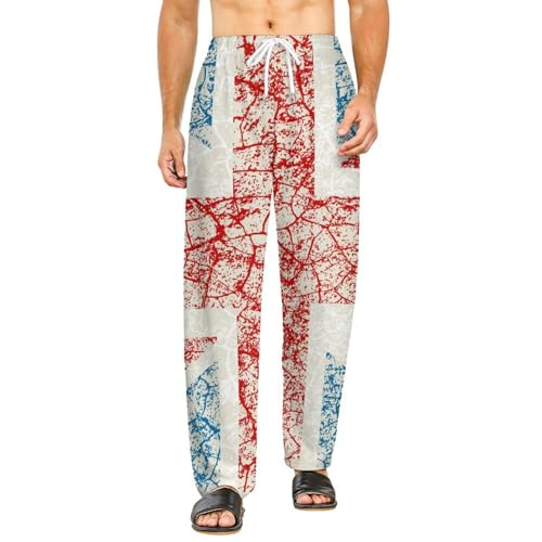 Bas de pyjama femme long style rétro avec poches taille S