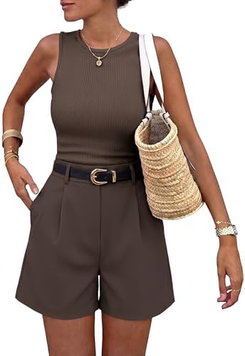 BTFBM 2 Piece Sets for Women Summer 2026 Sleeveless Matching Shor...