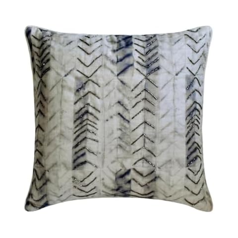 The HomeCentric Purple Velvet Chevron Cushion Case Cover
