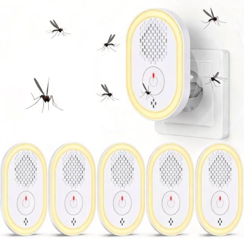 Mückenstecker 6er-Pack, Ultraschall Schädlingsbekämpfer mit 4 Modi – Insektenvertreiber für Mücken, Mäuse, Spinnen, Kakerlaken & Fliegen, steckdosenfertiger Schutz für Zuhause & Bü